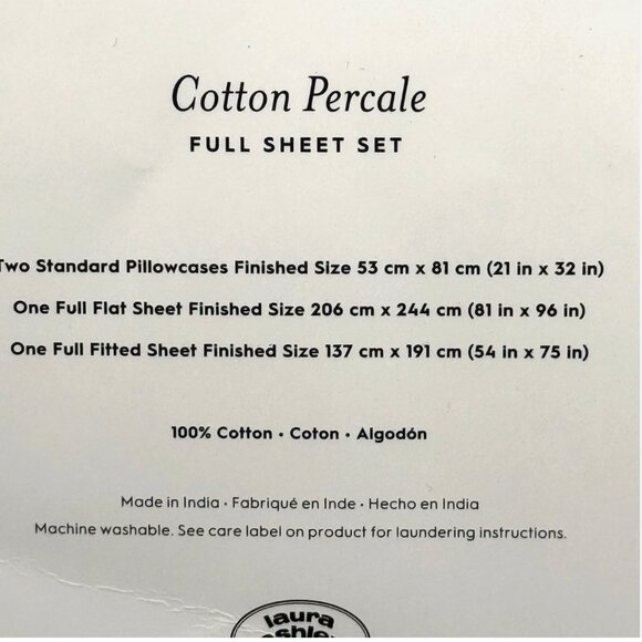 4pc Laura Ashley FULL Sheet Set FLORAL RIBBON STRIPE Bows Pink Roses Cottage NEW - Picture 7 of 9